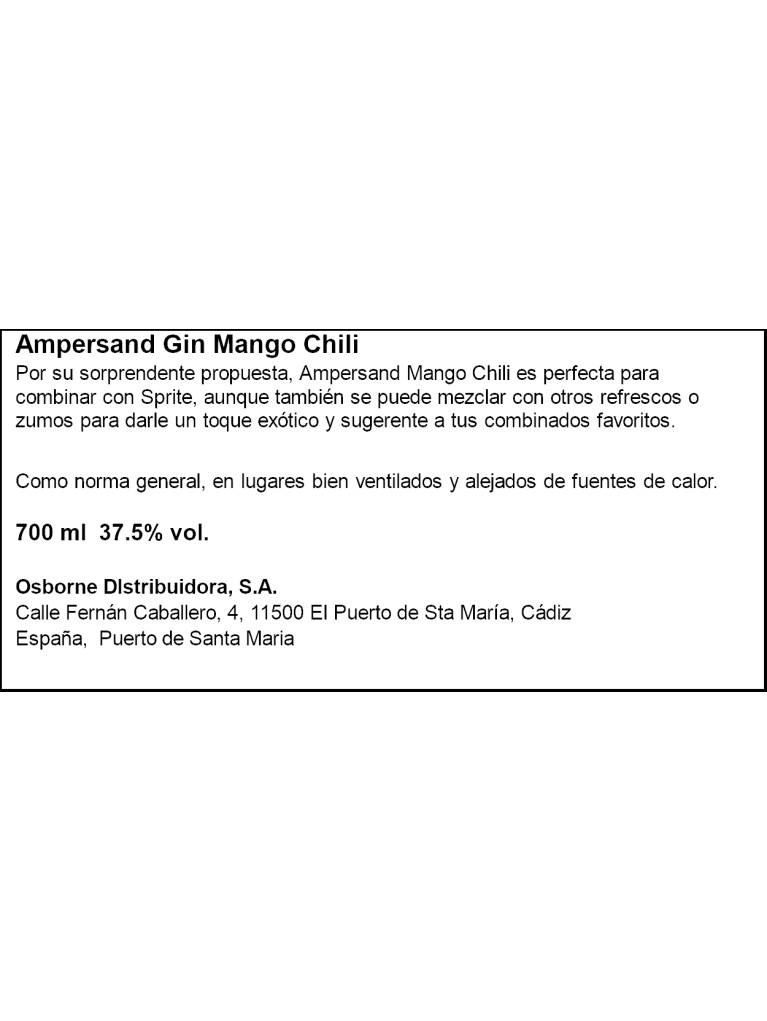 Ginebra Ampersand Mango Chili