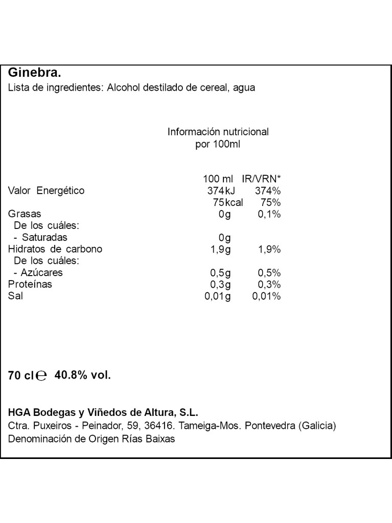 Ginebra London Numero 0
