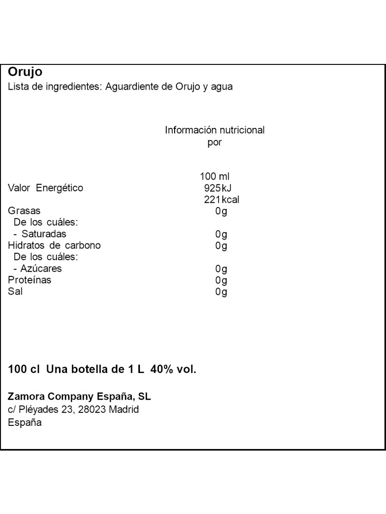 Licor Orujo Aguardiente Afilador