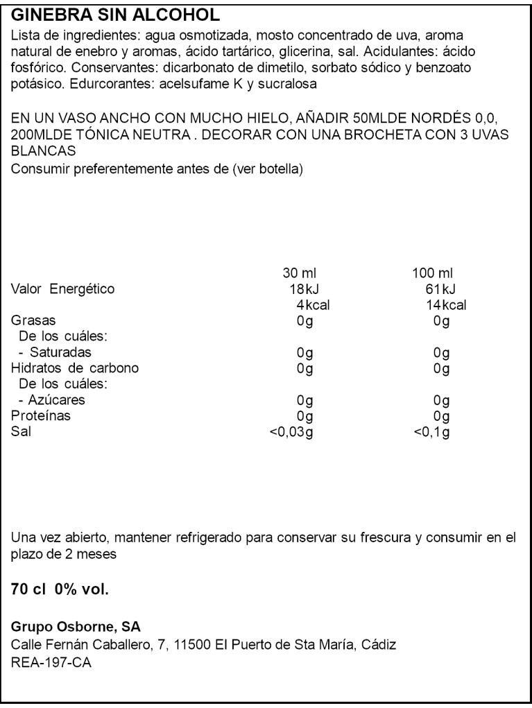 Ginebra Nordes 0,0 70cl